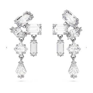 SWAROVSKI drop earrings Mixed cuts, White, Rhodium plated. New in box.